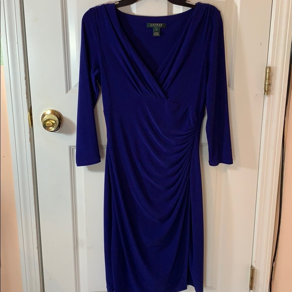 Lauren Ralph Lauren Deep Royal Blue Midi Dress